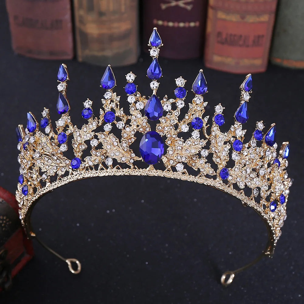 Vintage Baroque Headbands Purple Crystal Tiaras Crowns Bride