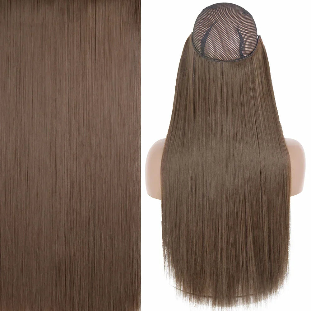 MERISIHAIR Synthetic No Clip Invisible Wire Hair Extensions