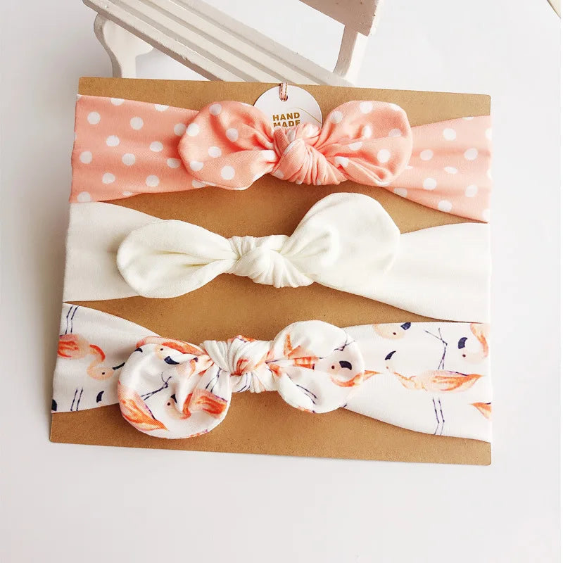 3pcs/lot Solid Nylon baby headband Bow Headbands For