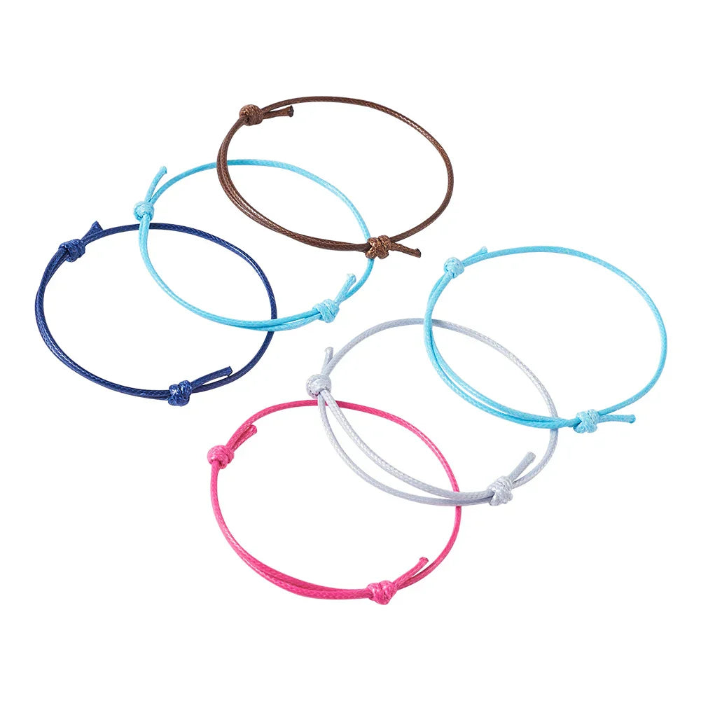 50pcs/lot Unisex Woven Korean Waxed Polyester Cord Bracelet