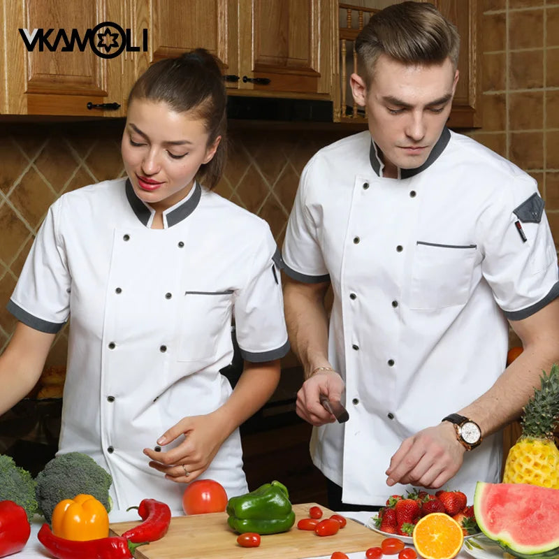 chef shirt Chef Jacket Long Adjustable Sleeve Men