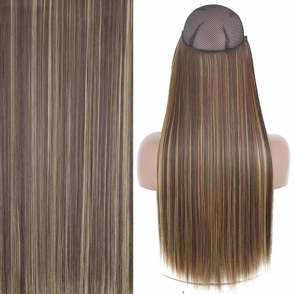 MERISIHAIR Synthetic No Clip Invisible Wire Hair Extensions