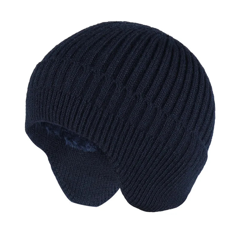 Winter Ears Protected Hats for Men Thicker Beanies
