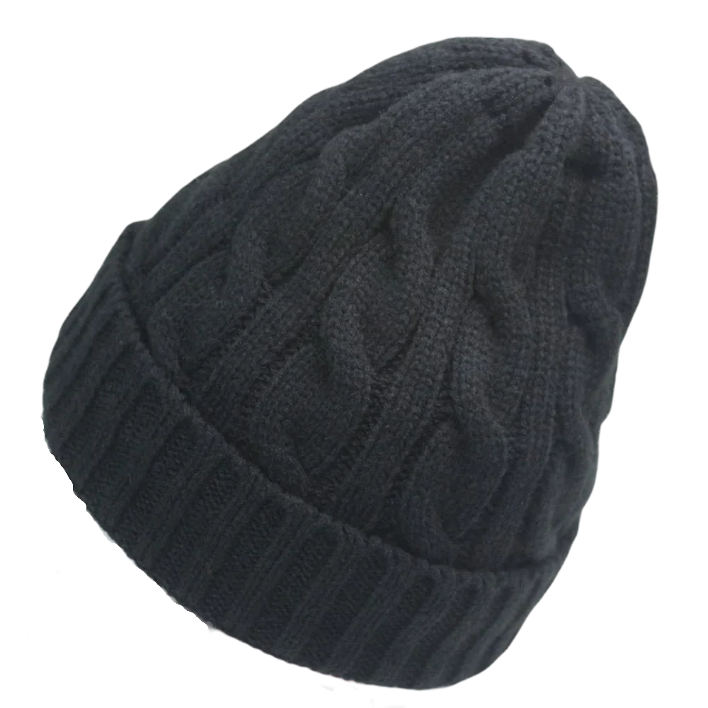 Bright Color Knitted Winter Hats Women Fleece Lined