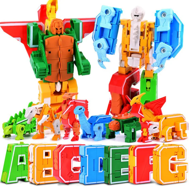 26 GUDI English Letter Alphabet Transformation Robot Dinosaur