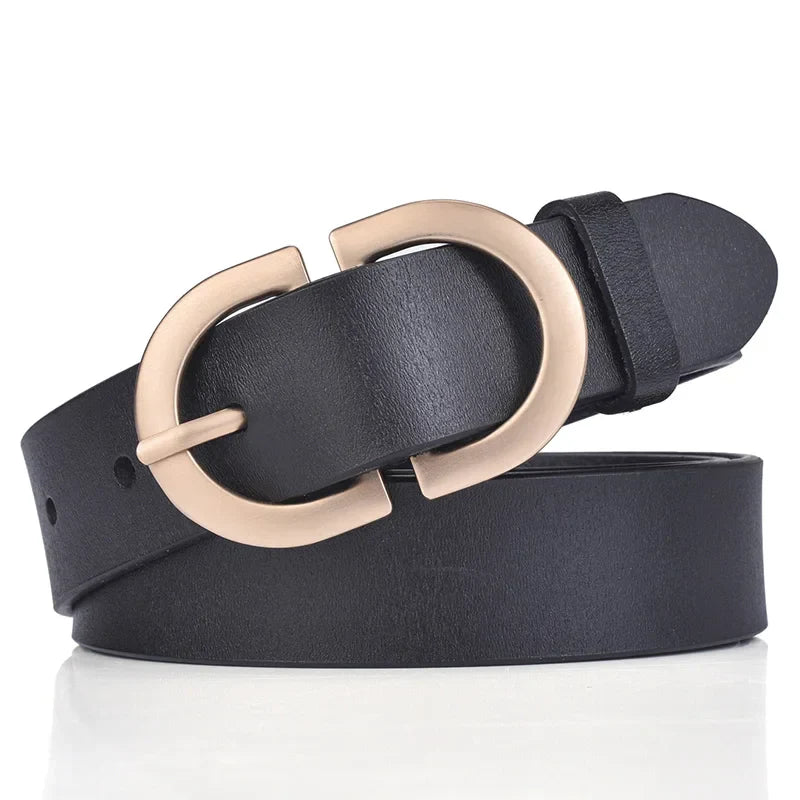 VATLTY Official Authentic Woman Leather Belt Golden Alloy