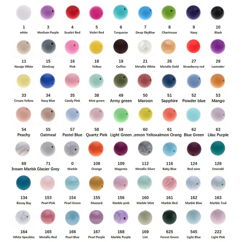 Fkisbox 500pcs 12mm Silicone Round Loose Beads Baby