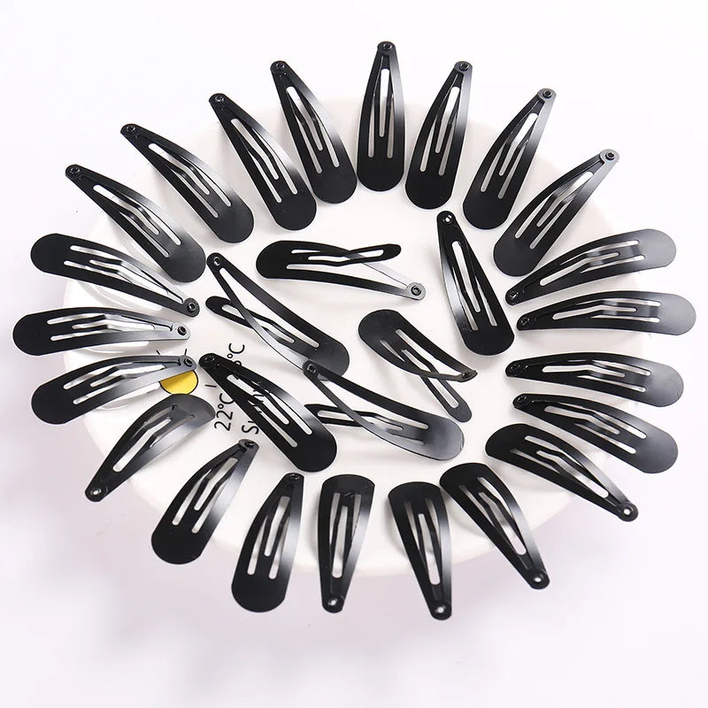 100Pcs Cute 5CM Hair Clips Pins Metal Snap