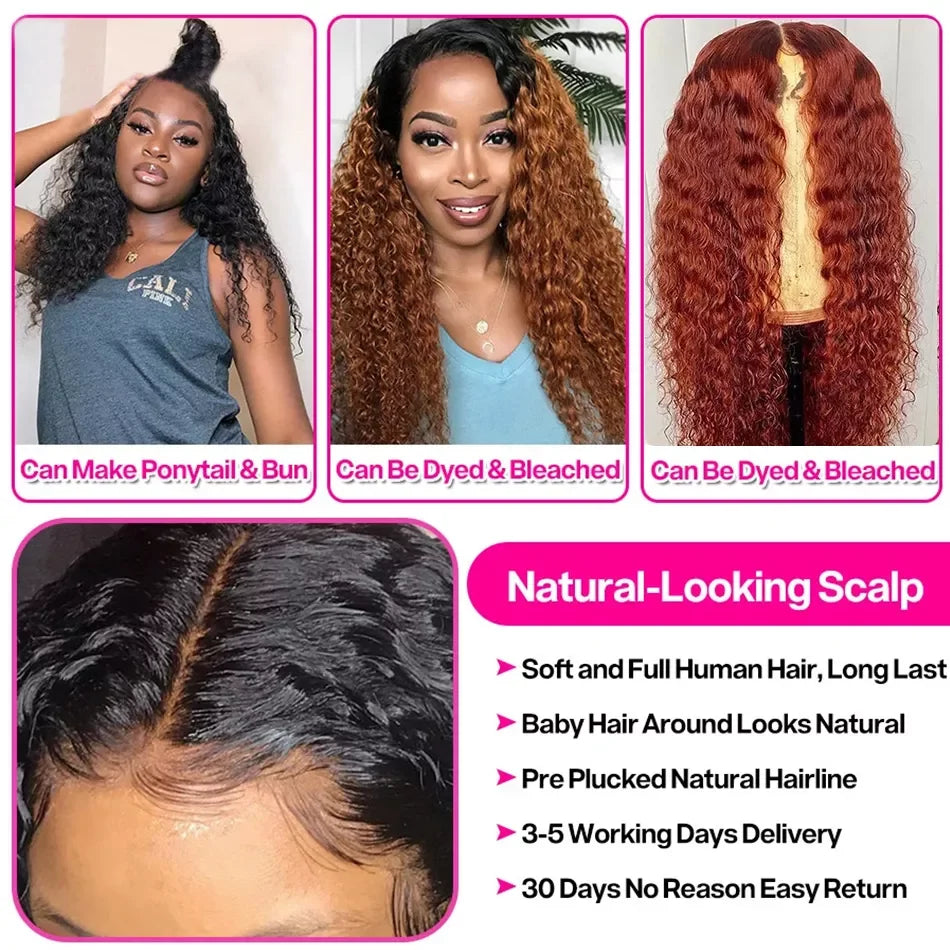 28 30Inch 13x4 Transparent Lace Frontal Wig Kinky