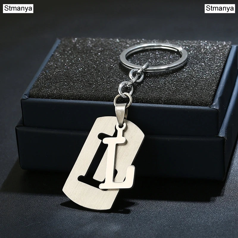 NEW DIY Stainless Steel AZ Letters key Chain