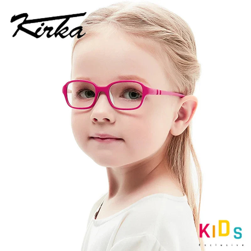 Kirka Flexible Myopia Optical Children Glasses Frame Solid