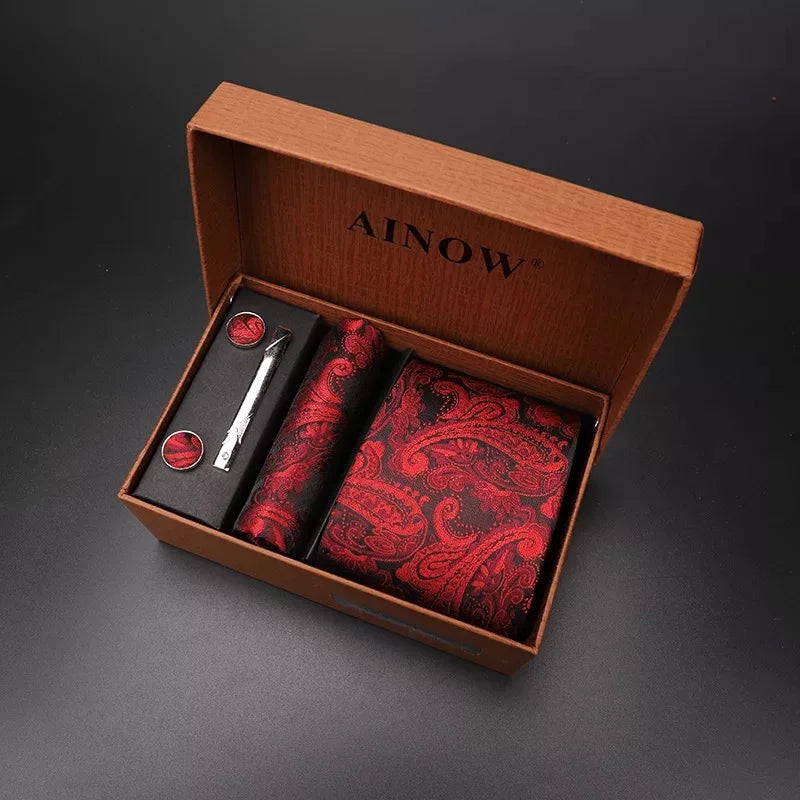 modern ties for men 2024 red Set Gift