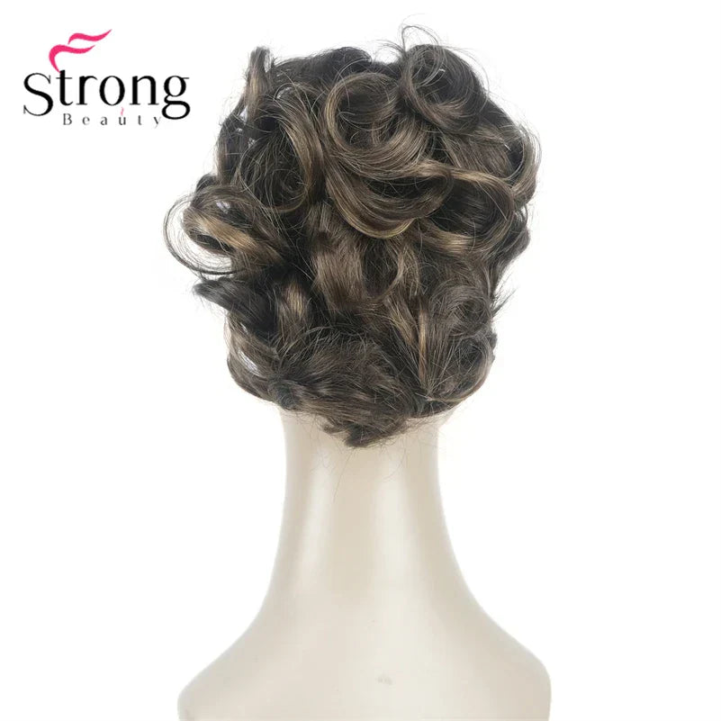 StrongBeauty Silver Short Natural Wave Ponytail Hair Extension