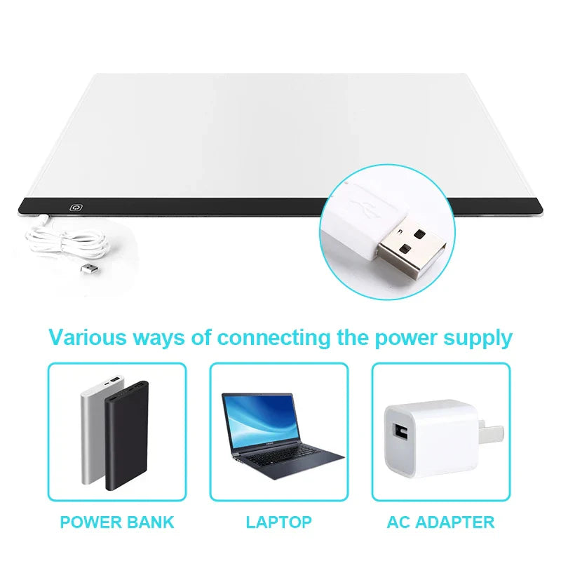 New (60*40cm)A2 Drawing board LED Digital Graphics Light