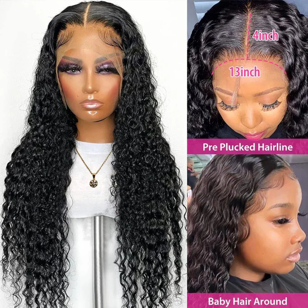13x4 HD Transparent Lace Front Human Hair Wigs