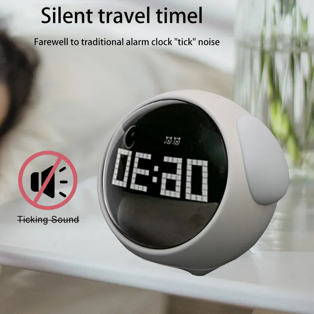 Night Light Cute Expression Alarm Clock Child Alarm