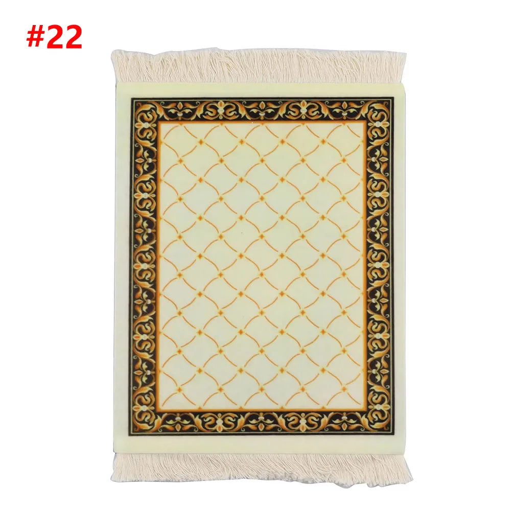 Persian Mini Woven Rug Mat Mousepad with Fring
