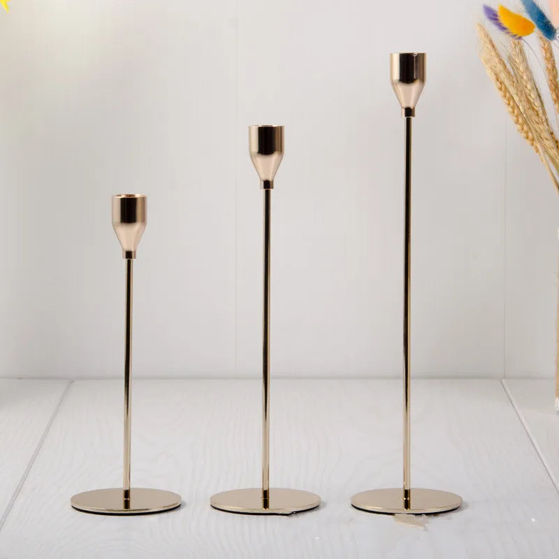 IMUWEN Metal Candle Holders Luxury Candlestick Fashion Wedding