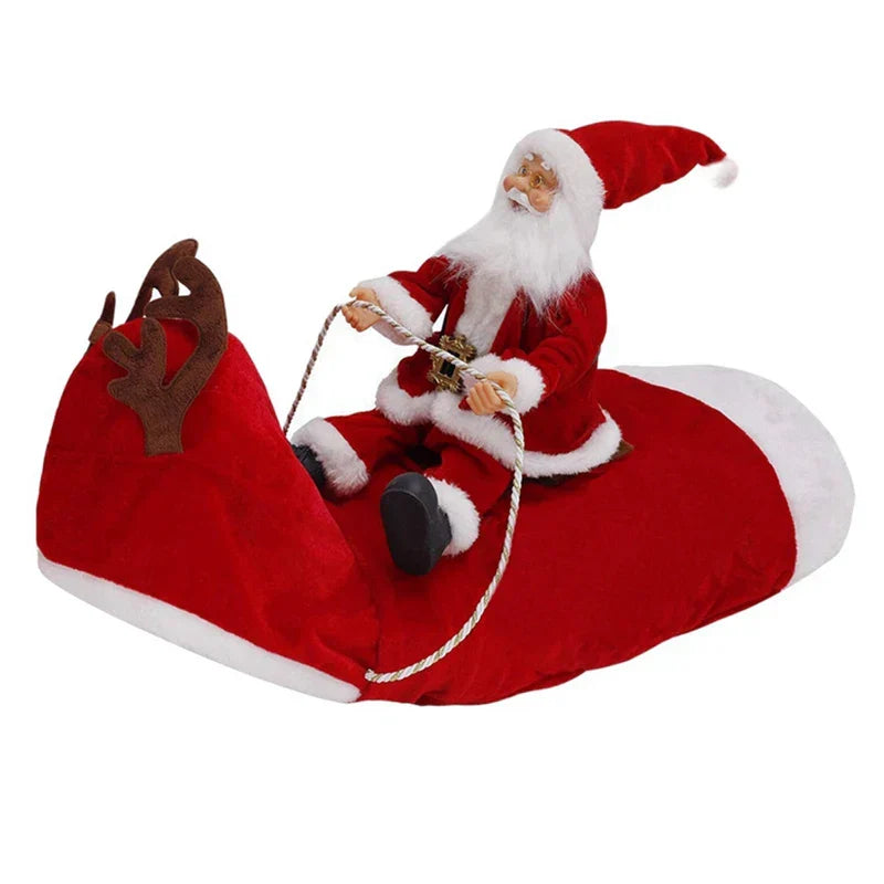 Fun Pet Dog Christmas clothes Santa Claus riding