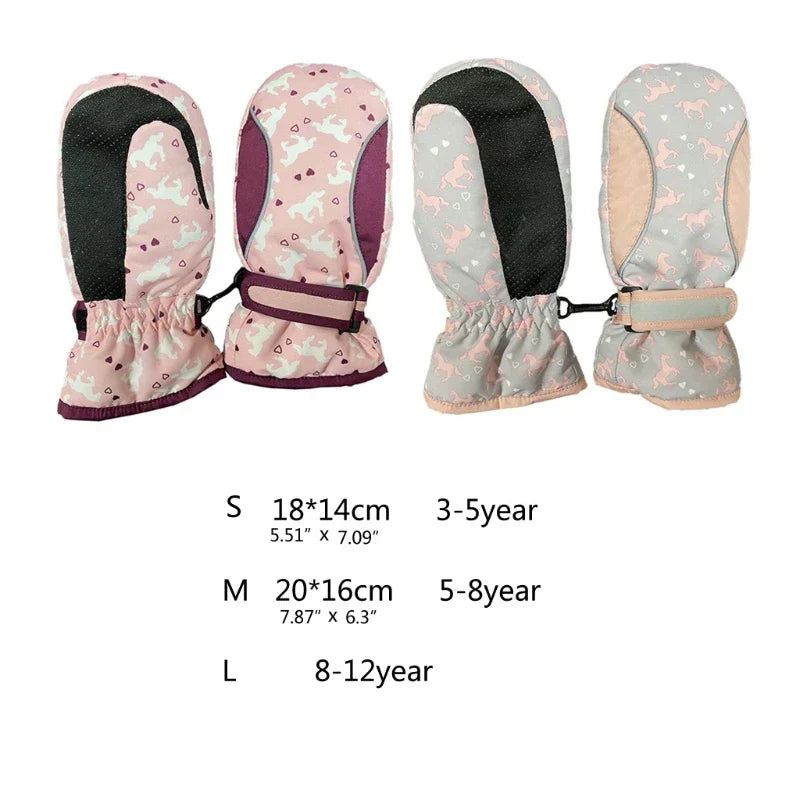 Kids Girls Boys Mittens Children Ski Gloves Thick