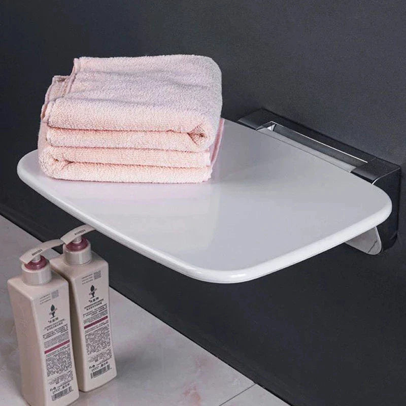 Bathroom Shower Folding Wall Chair Elderly White Waterproof