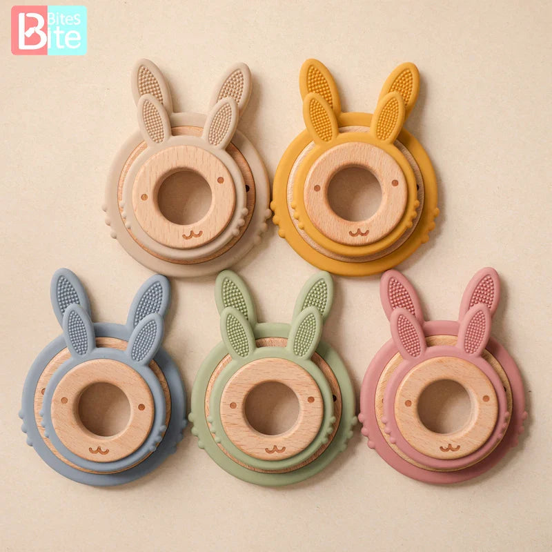 Bite Bites 2pcs/1set Baby Teeth Silicone Cartoon Rabbit