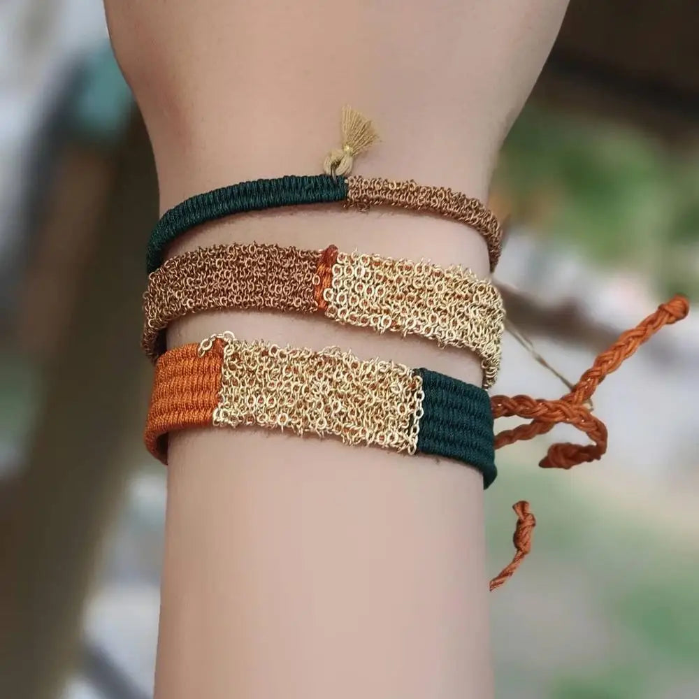 Go2Boho Braided Thread Bracelet for Women Rope Metal