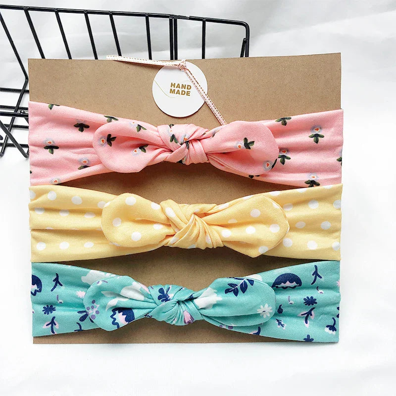 3pcs/lot Solid Nylon baby headband Bow Headbands For