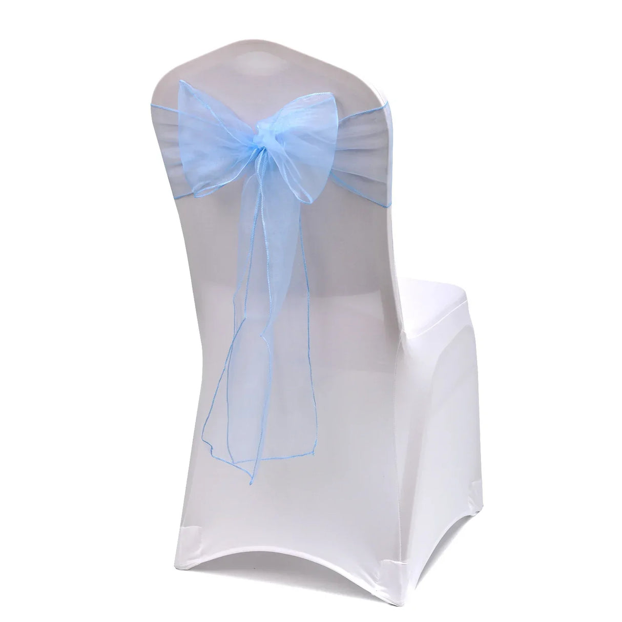 25pcs Sheer Organza Chair Sashes Bow Cover Band