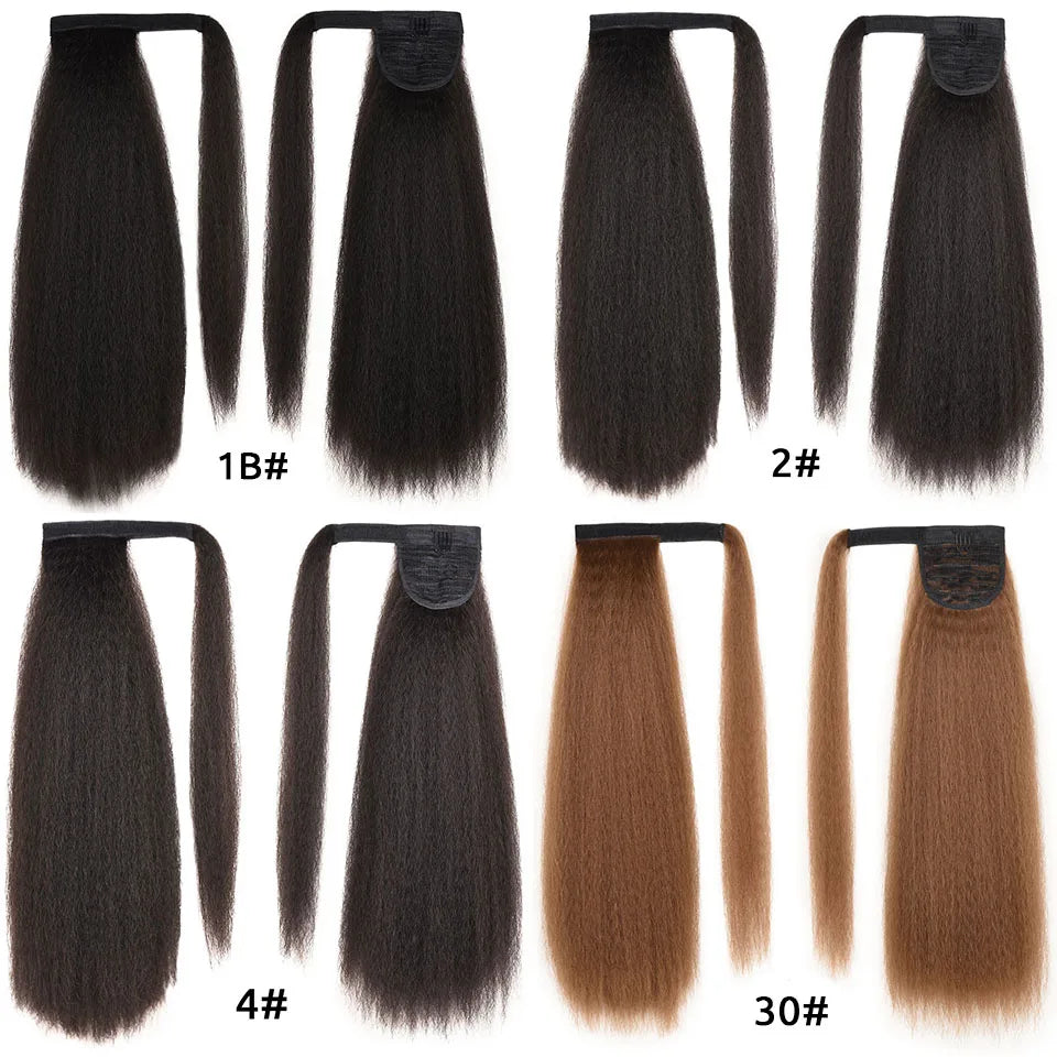 HANNE Yaki Straight Ponytail Hair Extensions For Black