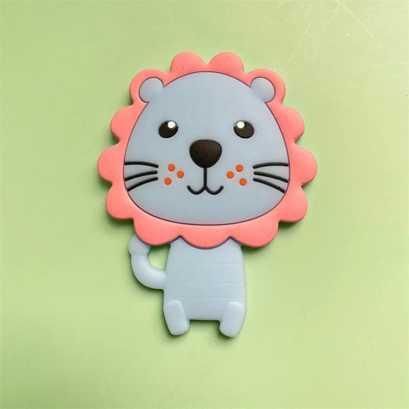 5pcs Silicone Teether Lion Cartoon Animal BPA Free