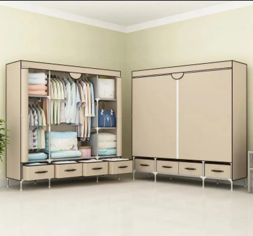 Non-Woven Fabrics Wardrobe Coffee Fabric Closet Portable Folding
