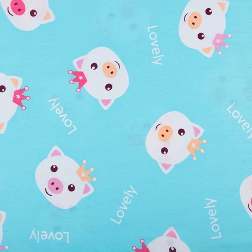 Blue Cartoon Printed Fabric Cotton Twill Cloth for