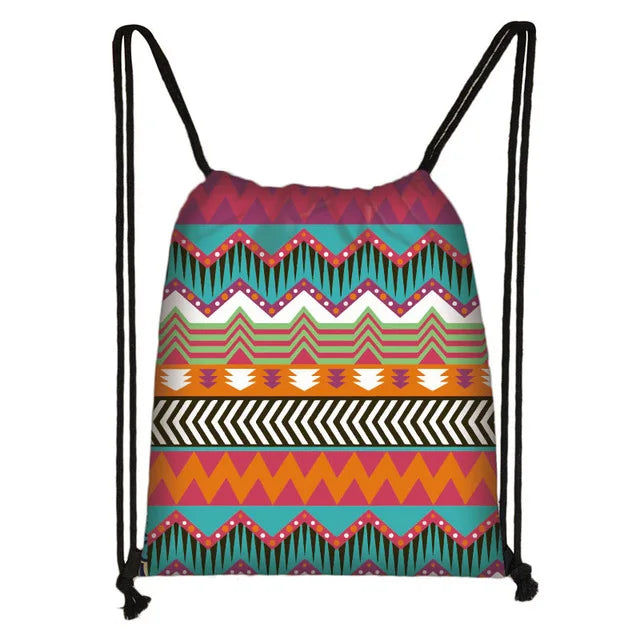 Mandala / Hamsa Fatima Hand/ Buddha Lotus Flower backpack woman Drawstring Bag girls Storage Bag Ladies travel bag