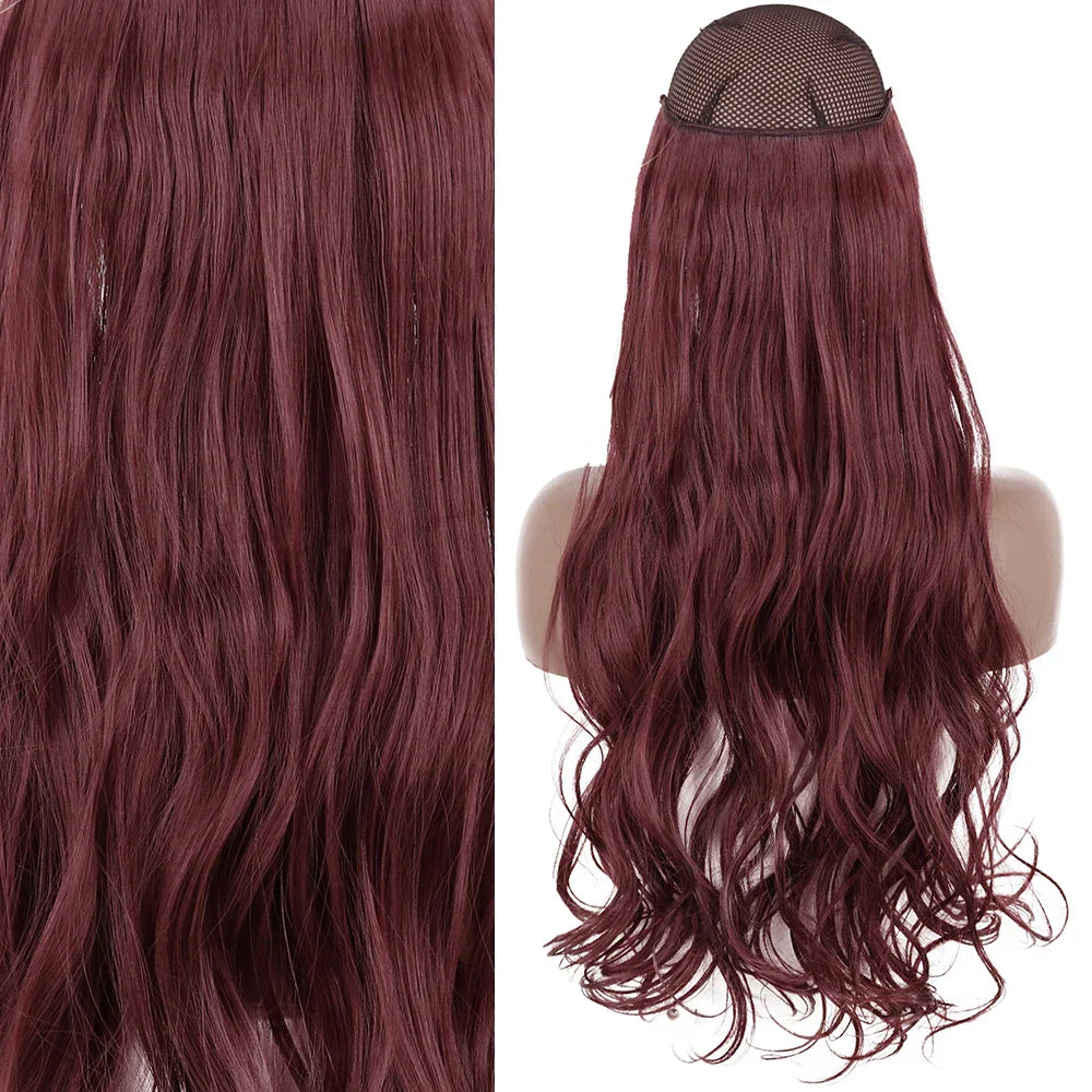 MERISIHAIR Synthetic No Clip Invisible Wire Hair Extensions