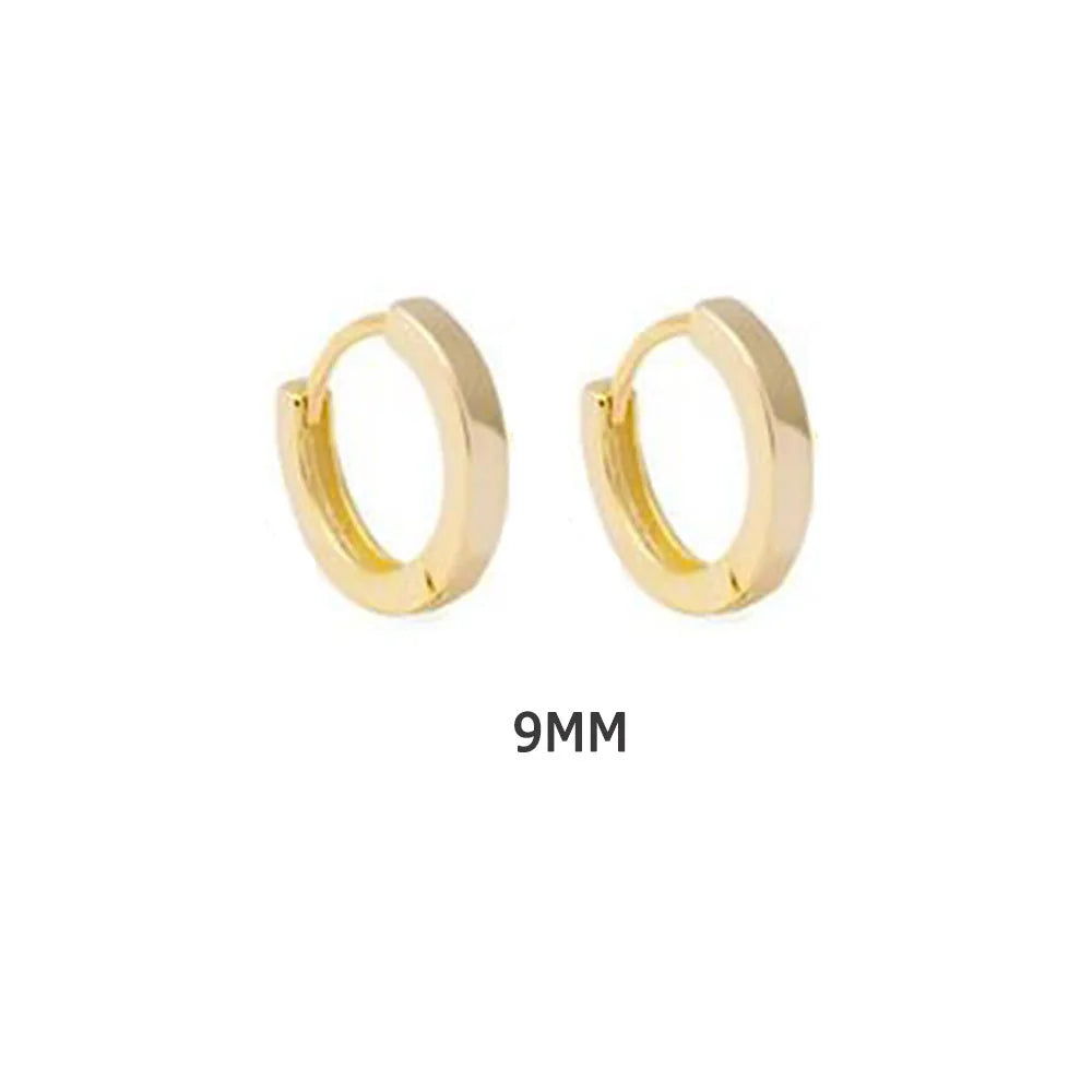 ANDYWEN 925 Sterling Silver Gold Plain 5mm 6mm