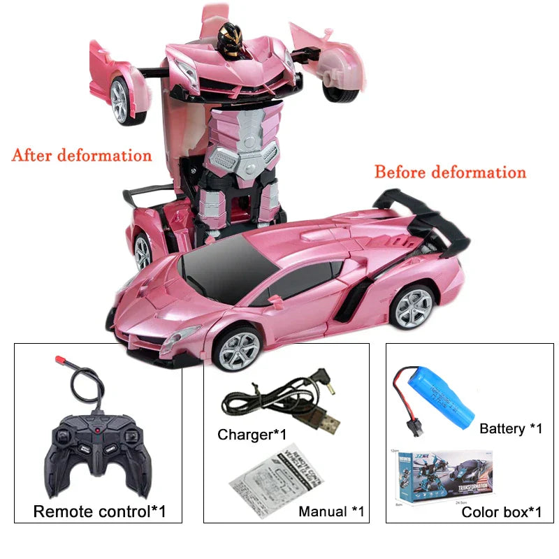 2IN1 Electric RC Car Transformation Robots One-key Deformation