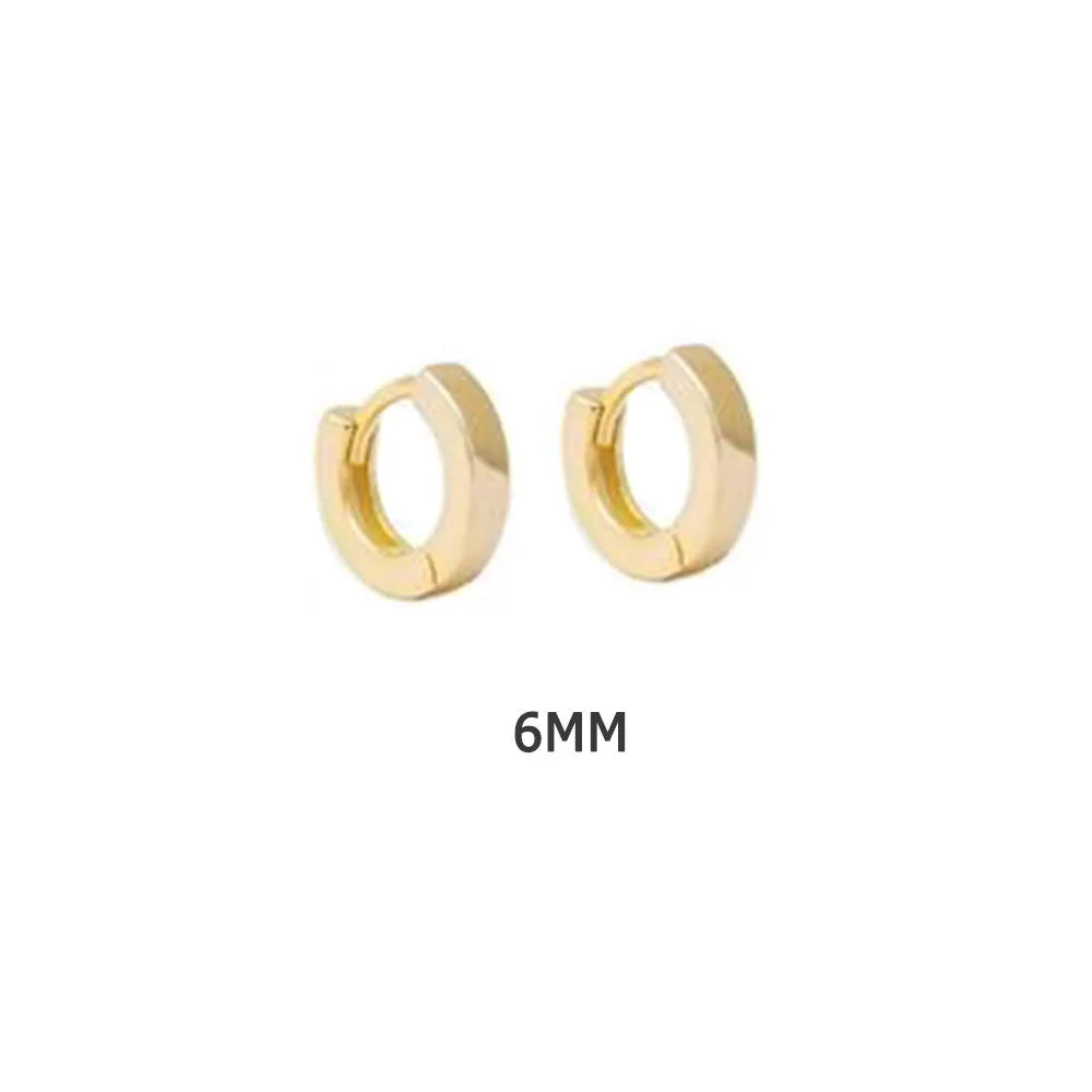 ANDYWEN 925 Sterling Silver Gold Plain 5mm 6mm