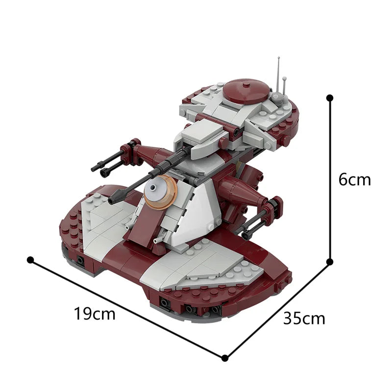 MOC Space Military Tank AAT Tank Building Block