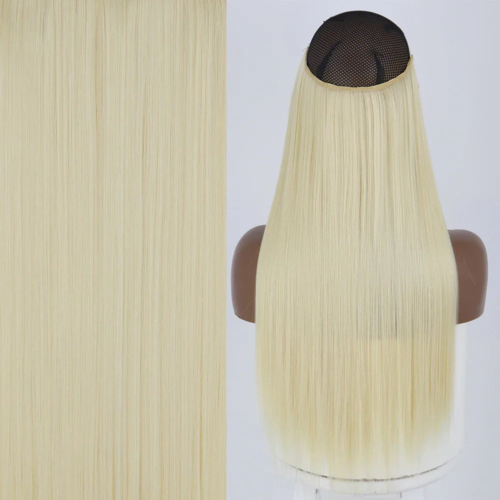MERISIHAIR Synthetic No Clip Invisible Wire Hair Extensions