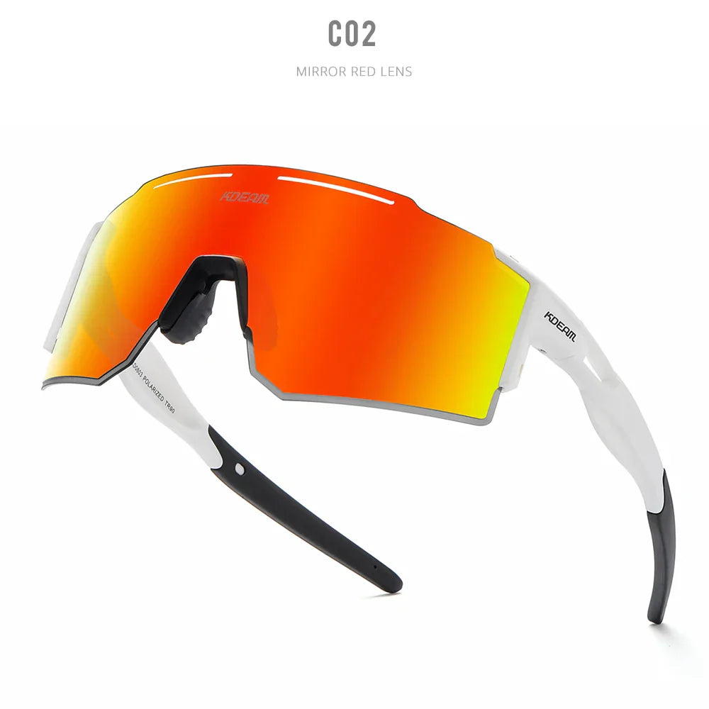 KDEAM Rimless TR90 Sports Sunglasses Men Polarized Flexible