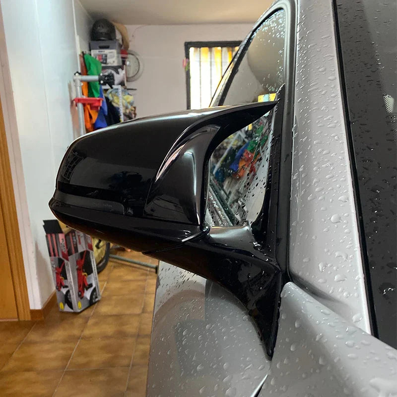 2 pieces Rearview Mirror Cover Cap Carbon Black