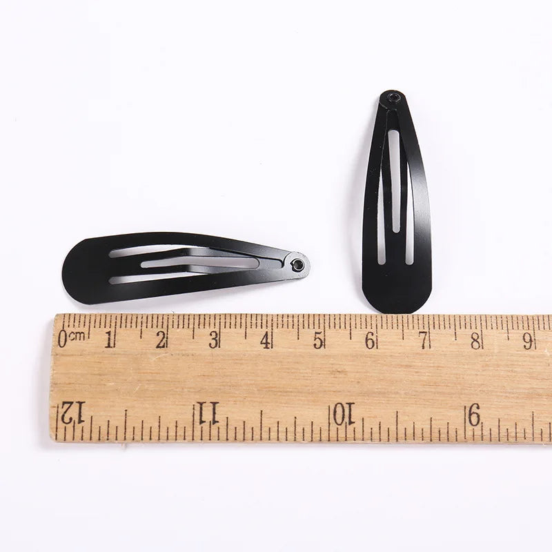 100Pcs Cute 5CM Hair Clips Pins Metal Snap