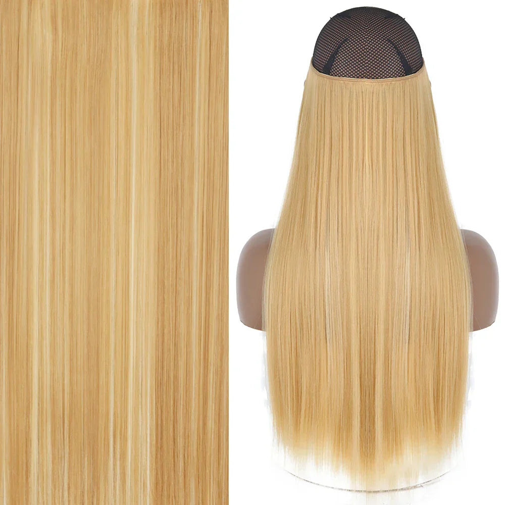 MERISIHAIR Synthetic No Clip Invisible Wire Hair Extensions