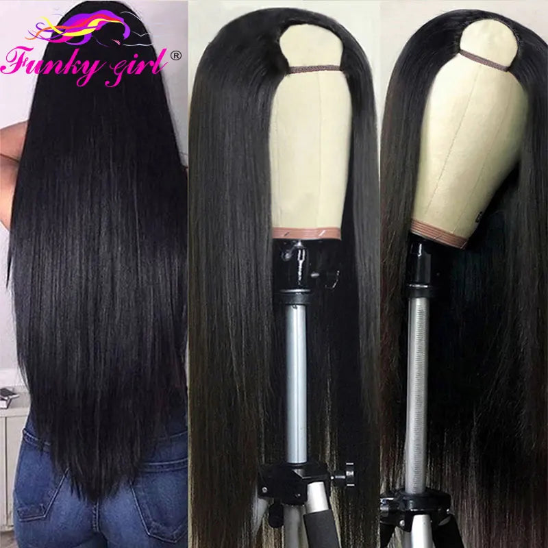 FG Straight U Part 150% Density Natural Brazilian