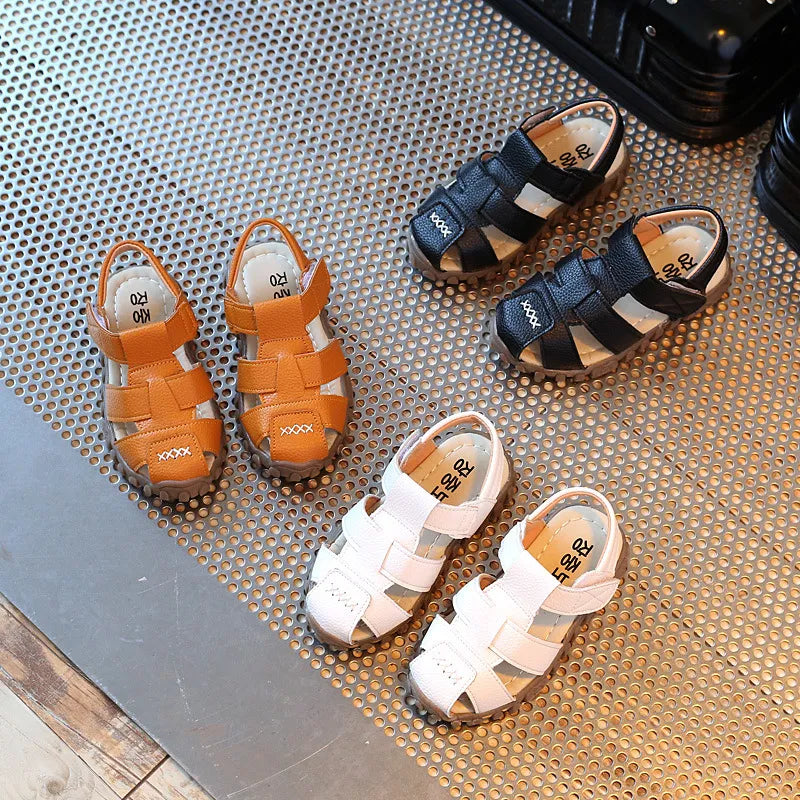 Leather Sandals Boys 100% Soft Leather In Summer