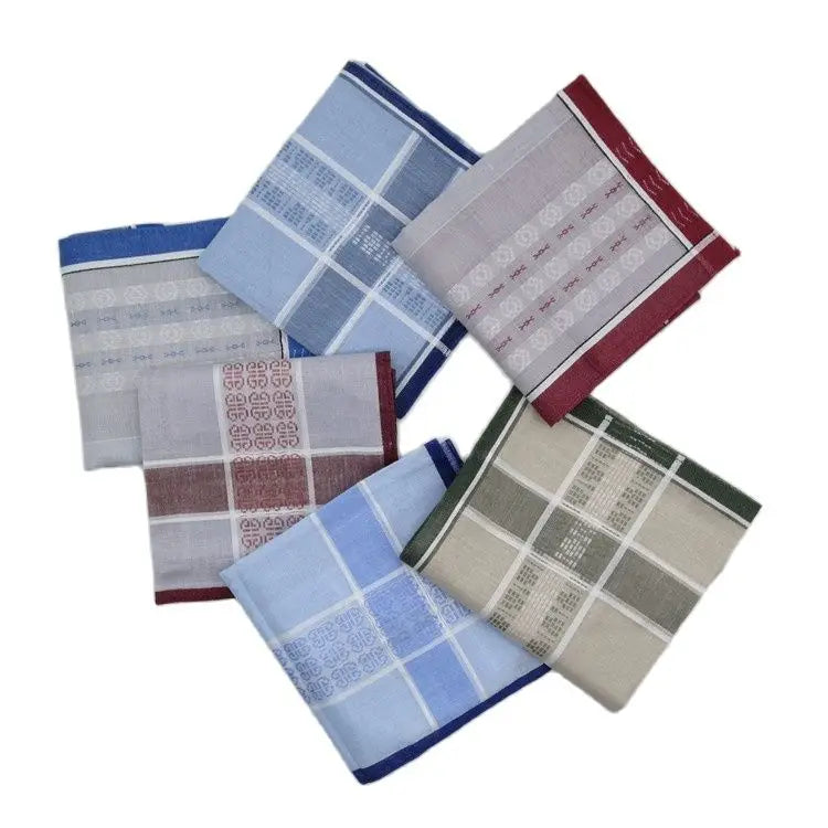 6PCS 43cm High quality printed cotton men handkerchief