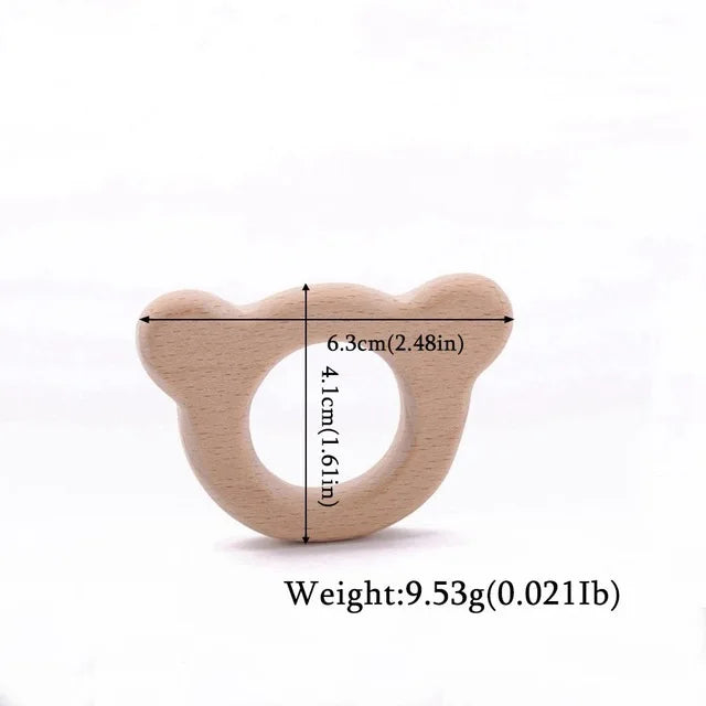 20pc Baby Wooden Teether Animal Beech Pacifier Pendant