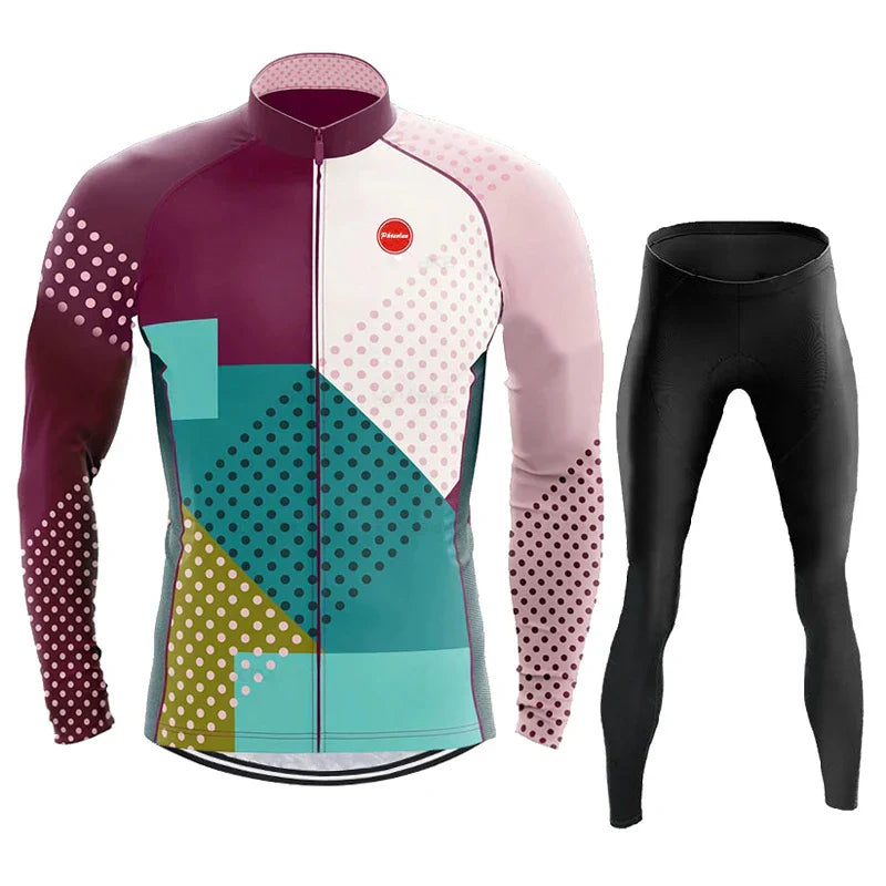 Phtxolue Breathable Long Sleeve Cycling Set Mountain Bike