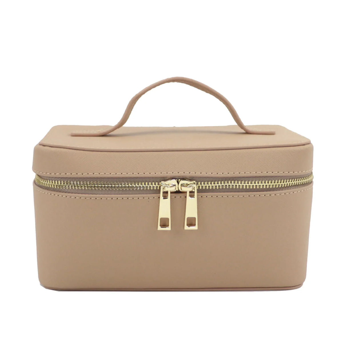 Ladies Saffiano Split Leather Travel Toiletry Case Bag